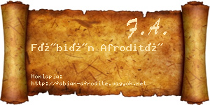 Fábián Afrodité névjegykártya