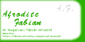 afrodite fabian business card